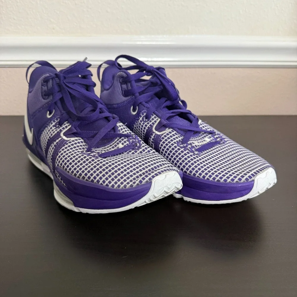 Nike Lebron Witness Vii Sneakers Mens 12 Purple White Lace-Up Running Shoes‎